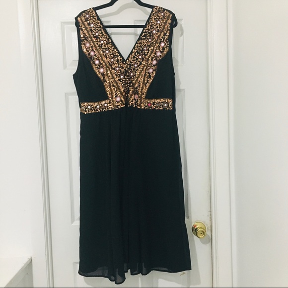 ASOS Dresses & Skirts - ASOS black and gold chiffon dress